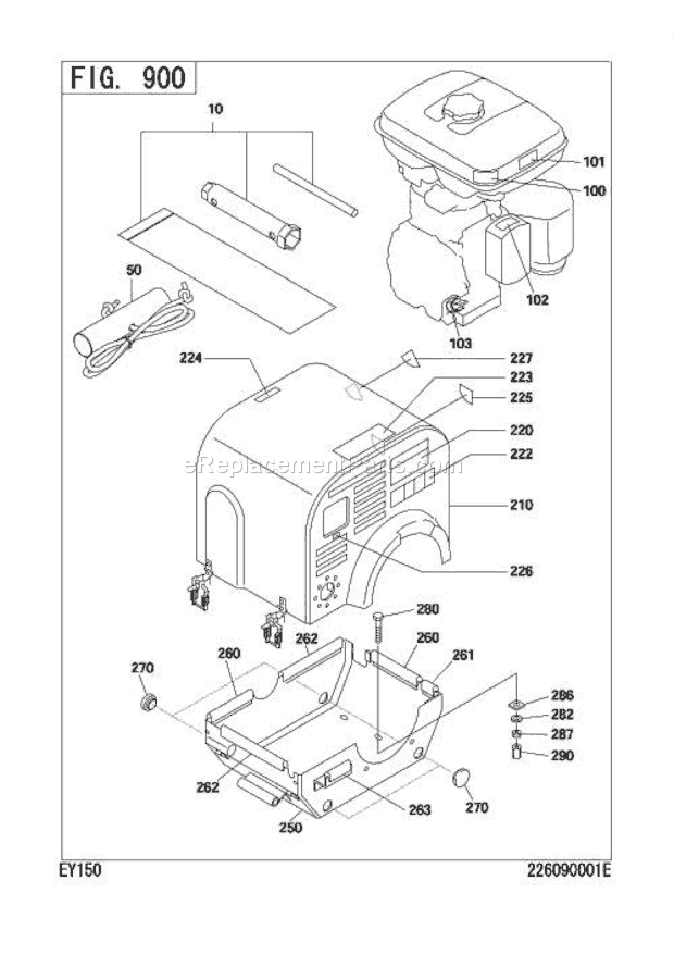 Subaru / Robin EY150BB0250 Engine Page K Diagram