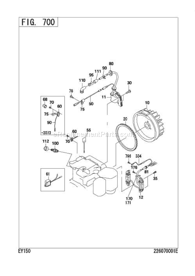Subaru / Robin EY150BB7420 Engine Page J Diagram