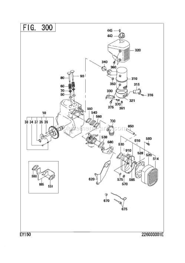 Subaru / Robin EY150D10350 Engine Intake,Exhaust Group Diagram