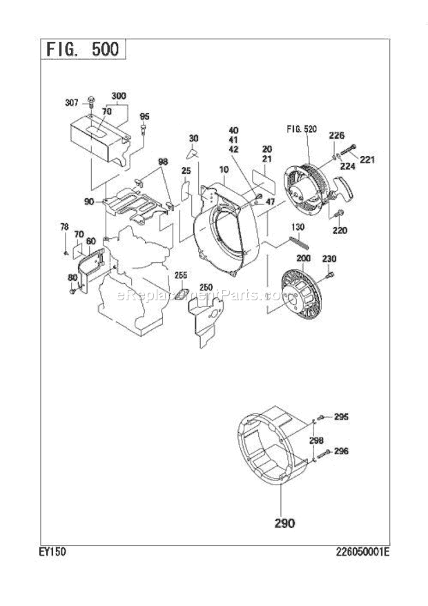 Subaru / Robin EY150D60440 Engine Cooling,Starting Diagram
