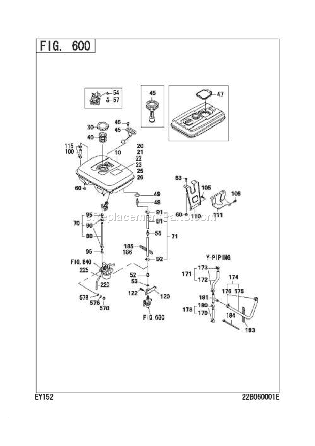 Subaru / Robin EY152BB7130 Engine Page H Diagram