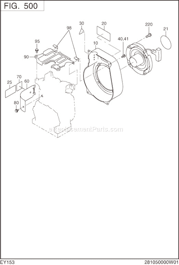 Subaru / Robin EY153D40010 Engine Cooling,Starting Diagram
