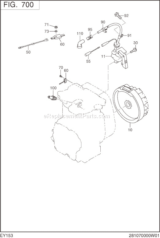 Subaru / Robin EY153D41000 Engine Electric Device Diagram