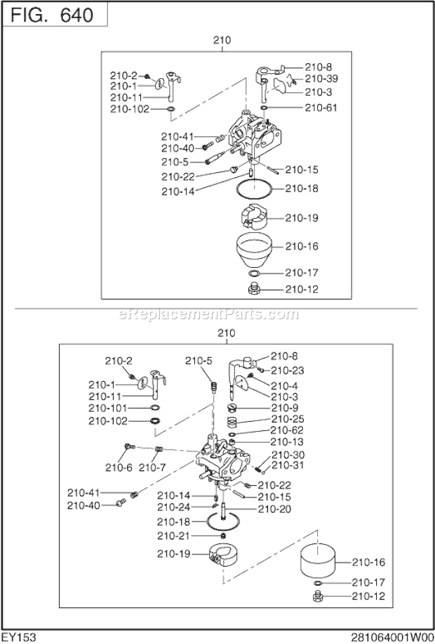 Subaru / Robin EY153D61200 Engine Page J Diagram