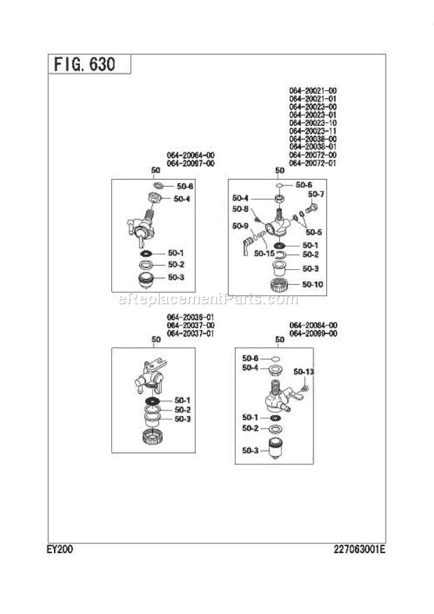 Subaru / Robin EY200BB0040 Engine Page I Diagram