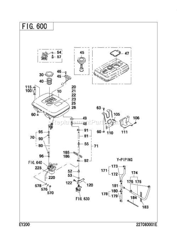 Subaru / Robin EY200BB7050 Engine Fuel,Lubricant Group Diagram