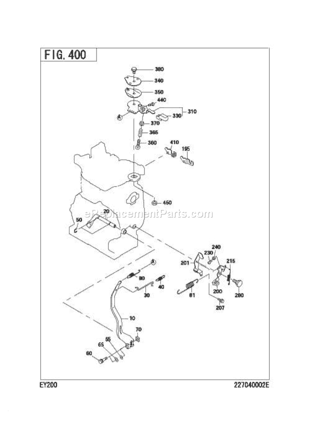 Subaru / Robin EY200D40230 Engine Governor,Operate Gr Diagram