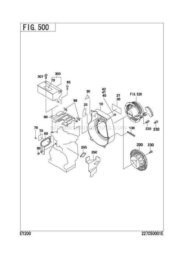 Subaru / Robin EY200DD1930 Engine Cooling Starting Diagram