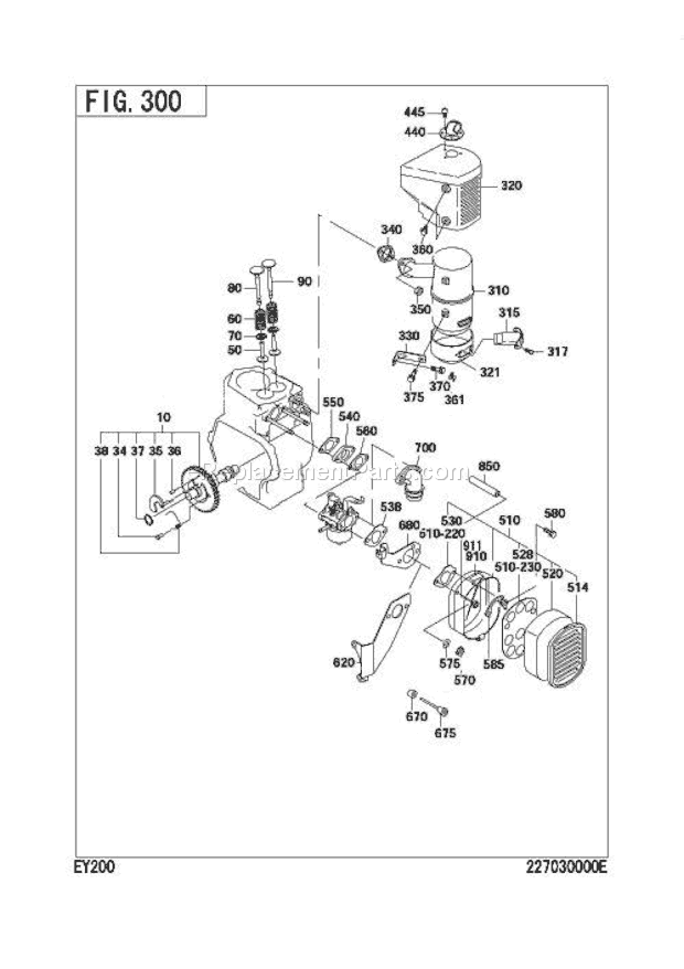 Subaru / Robin EY200DD8540 Engine Intake,Exhaust Group Diagram