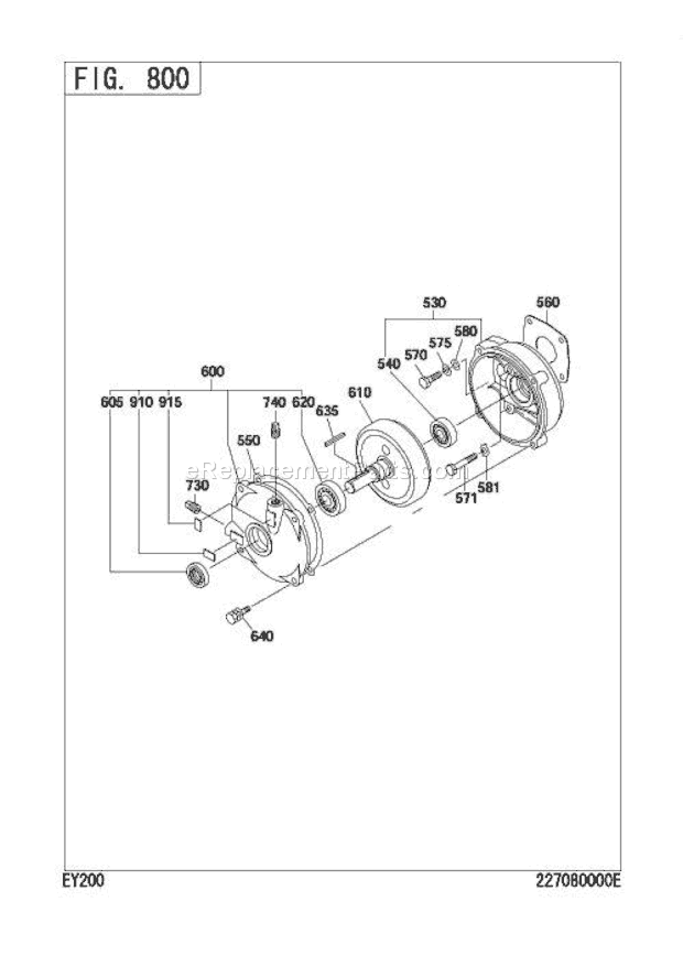 Subaru / Robin EY200DR0070 Engine Redection Diagram