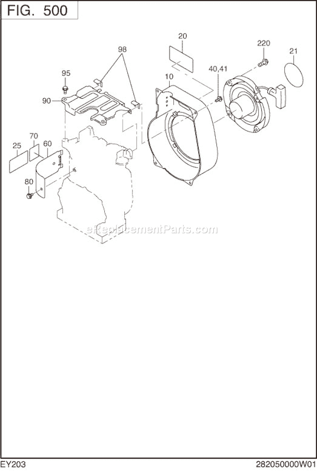 Subaru / Robin EY203D00340 Engine Cooling,Starting Diagram