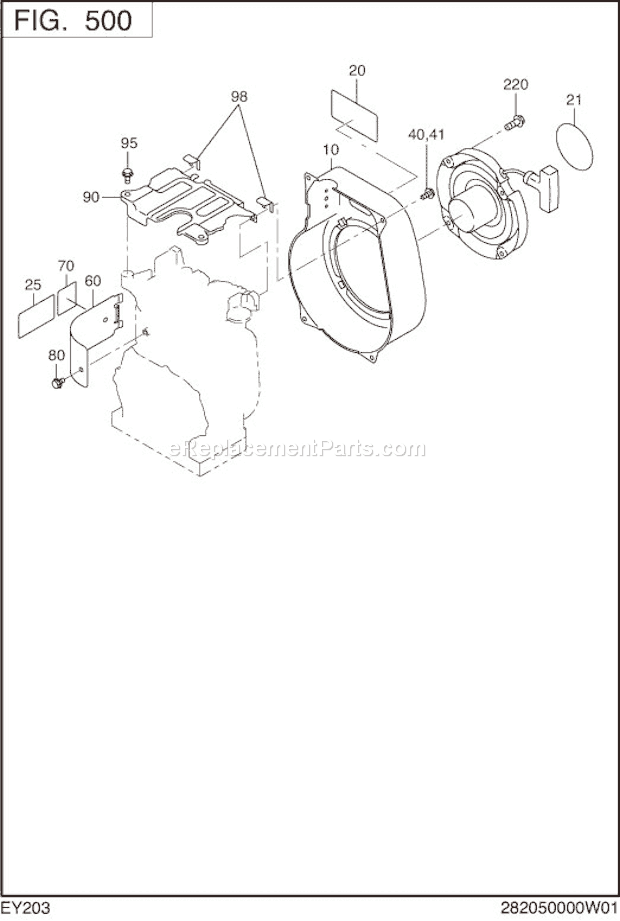 Subaru / Robin EY203D60130 Engine Cooling,Starting Diagram