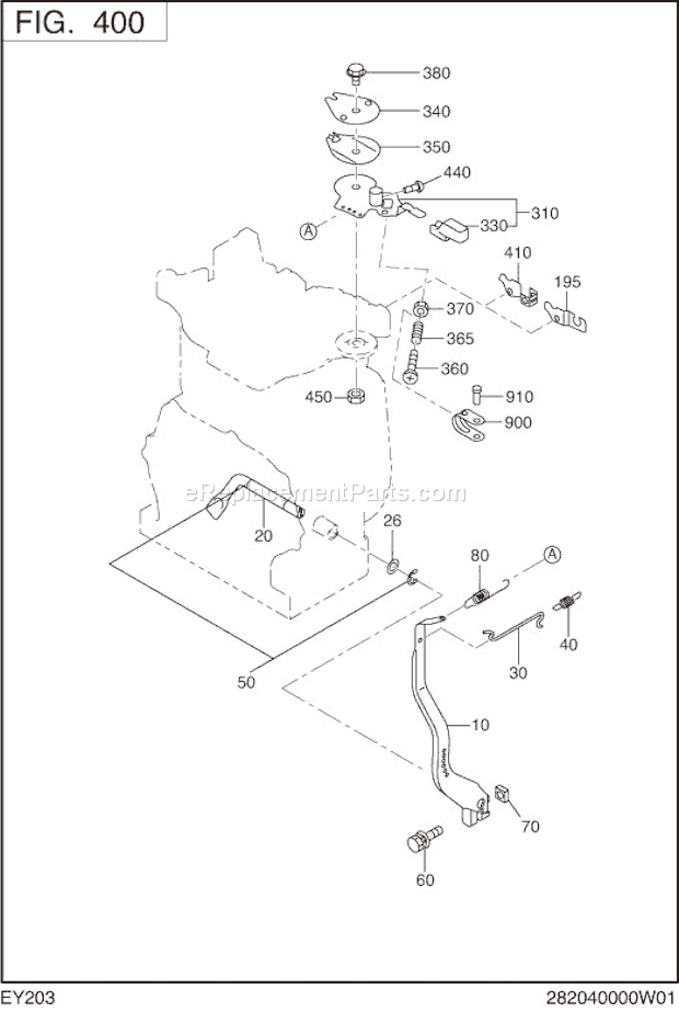 Subaru / Robin EY203D61220 Engine Governor,Operation Diagram