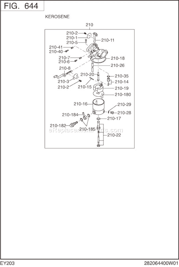 Subaru / Robin EY203DK0030 Engine Page J Diagram