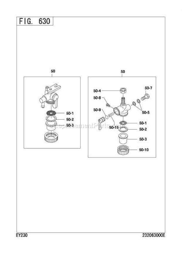 Subaru / Robin EY230BB0120 Engine Fuel Strainer Diagram