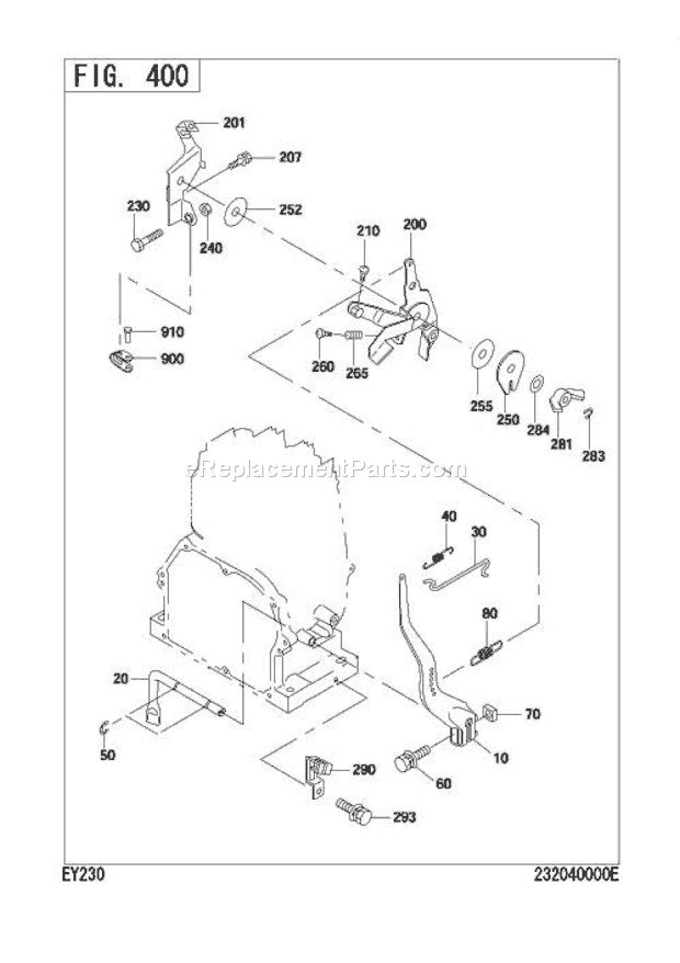 Subaru / Robin EY230BB1000 Engine Governor,Operation Diagram