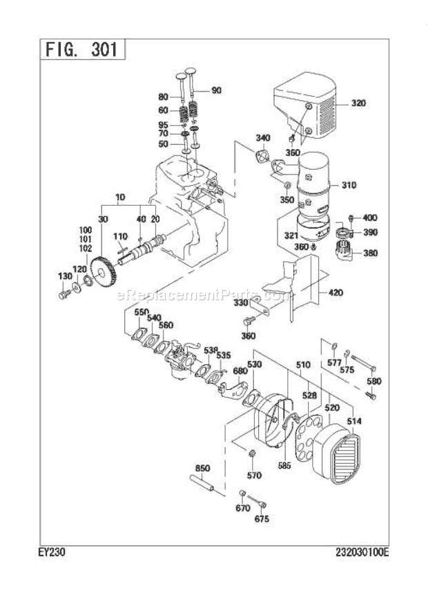 Subaru / Robin EY230BB7330 Engine Intake,Exhaust Group Diagram