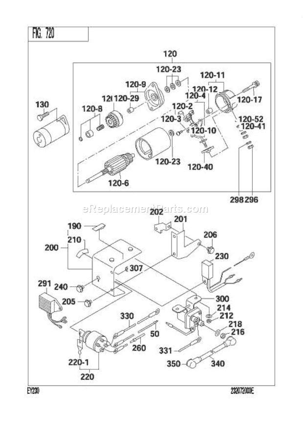 Subaru / Robin EY230BS0040 Engine Starting Motor Ay Diagram