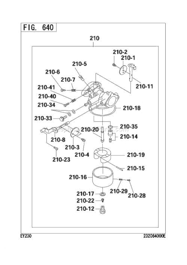 Subaru / Robin EY230BS7150 Engine Carburetor Ay Diagram