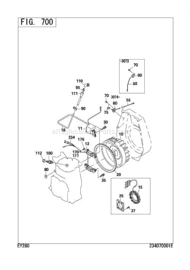 Subaru / Robin EY280B00000 Engine Electric Device Diagram