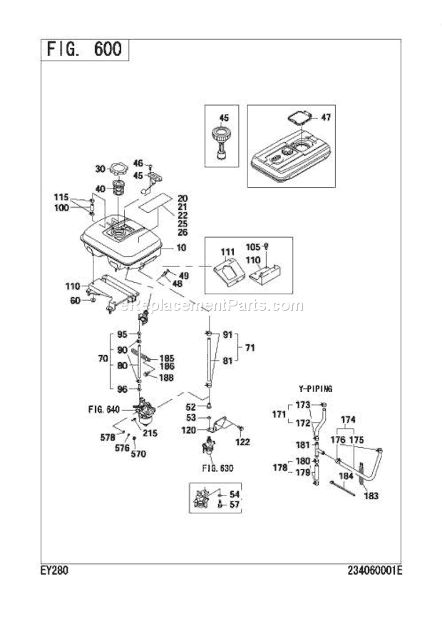 Subaru / Robin EY280B70150 Engine Fuel,Lubricant Diagram