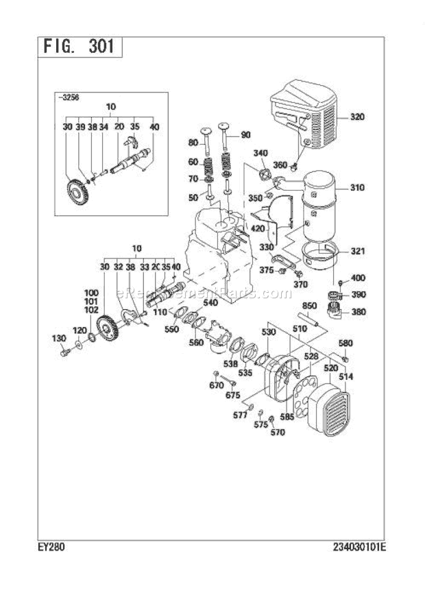 Subaru / Robin EY280BS7200 Engine Intake,Exhaust Diagram