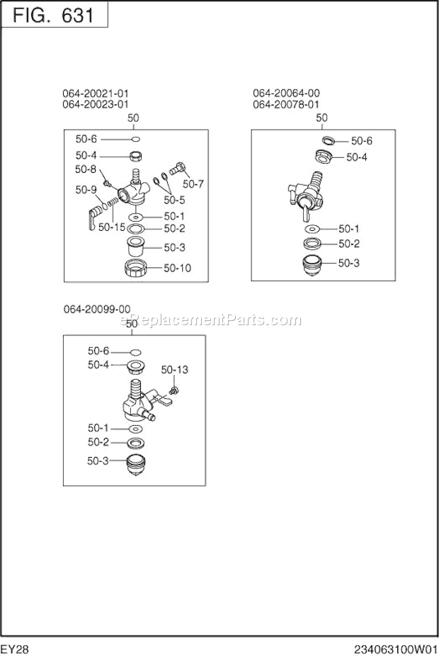 Subaru / Robin EY280D21620 Engine Page J Diagram