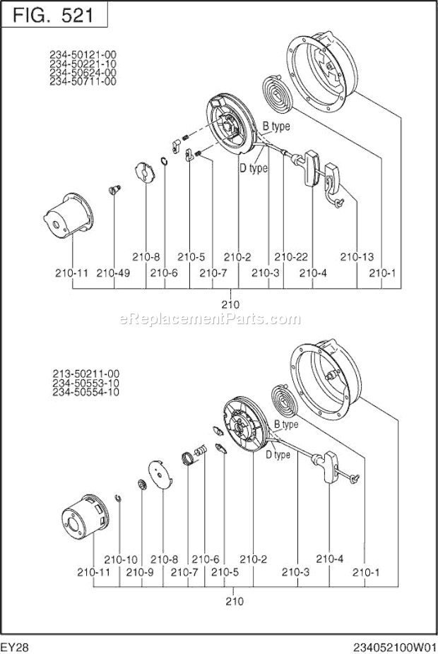 Subaru / Robin EY280D21620 Engine Page H Diagram