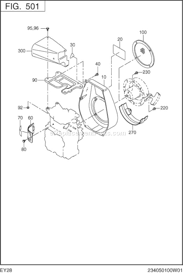 Subaru / Robin EY280D41720 Engine Cooling-Starting Diagram