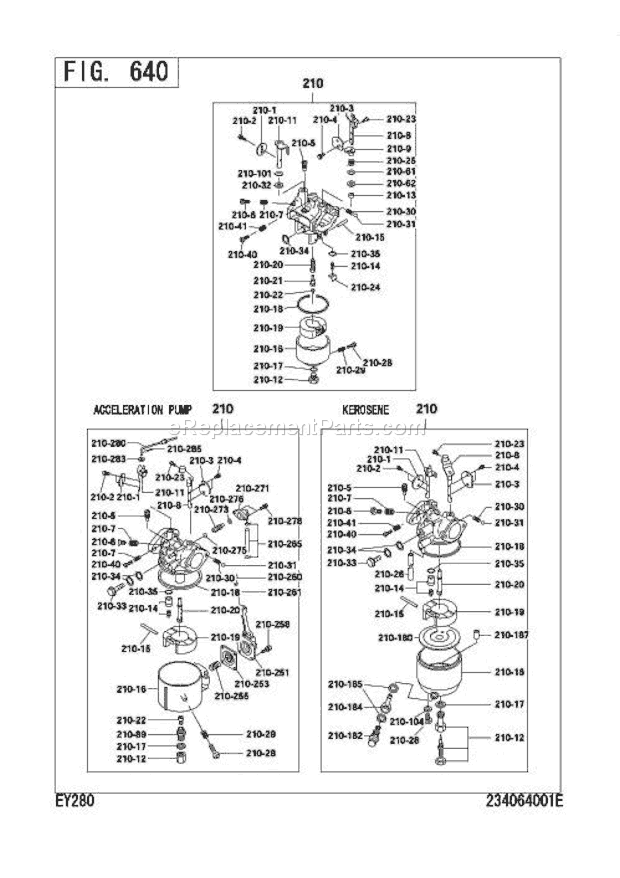 Subaru / Robin EY280D61000 Engine Carburetor Diagram