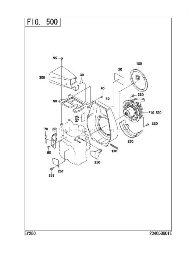 Subaru / Robin EY280D65720 Engine Cooling,Starting Diagram