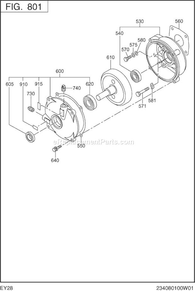Subaru / Robin EY280DR4020 Engine Reduction Diagram