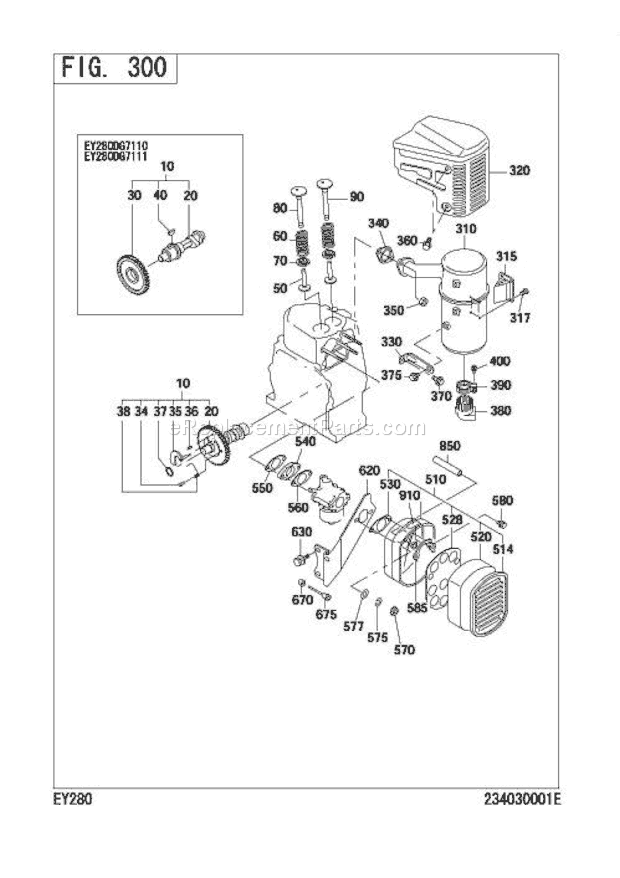 Subaru / Robin EY280DR4140 Engine Intake,Exhaust Diagram