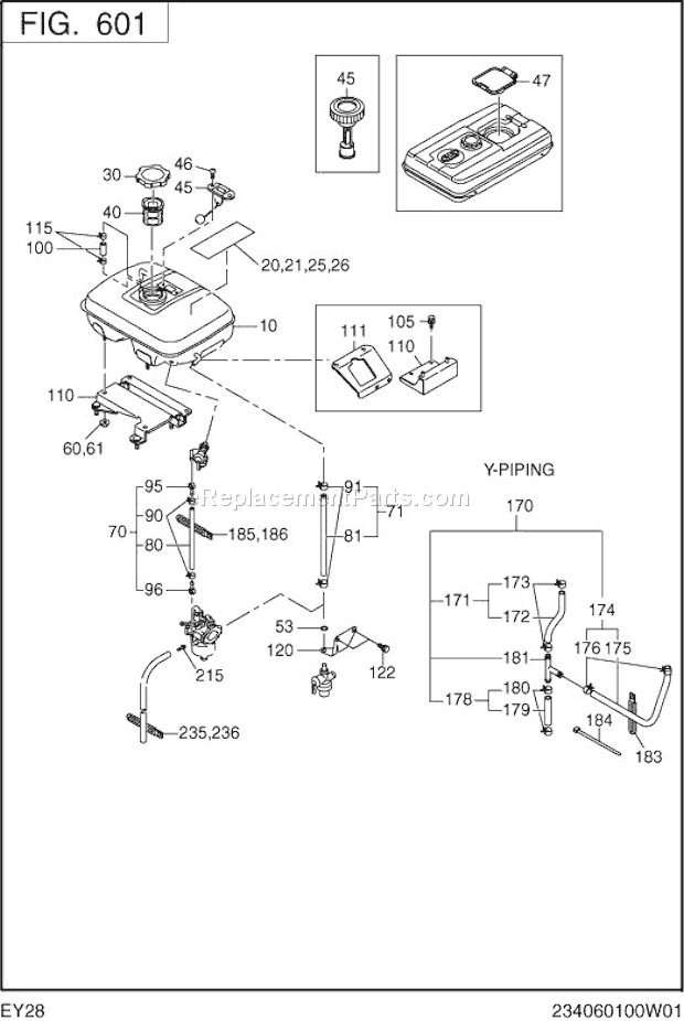 Subaru / Robin EY280DS0510 Engine Fuel,Lubricant Diagram