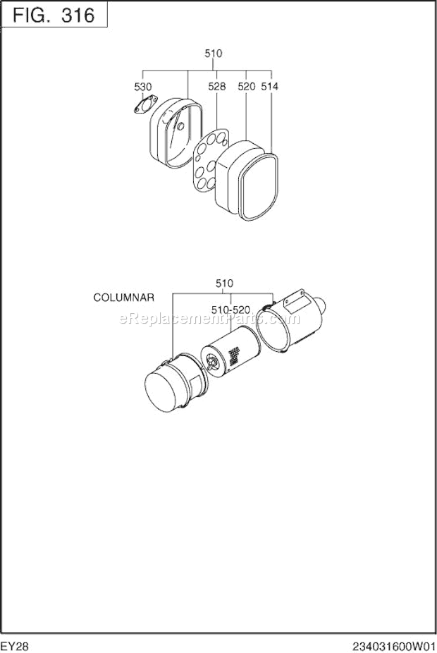 Subaru / Robin EY280DS1110 Engine Page D Diagram