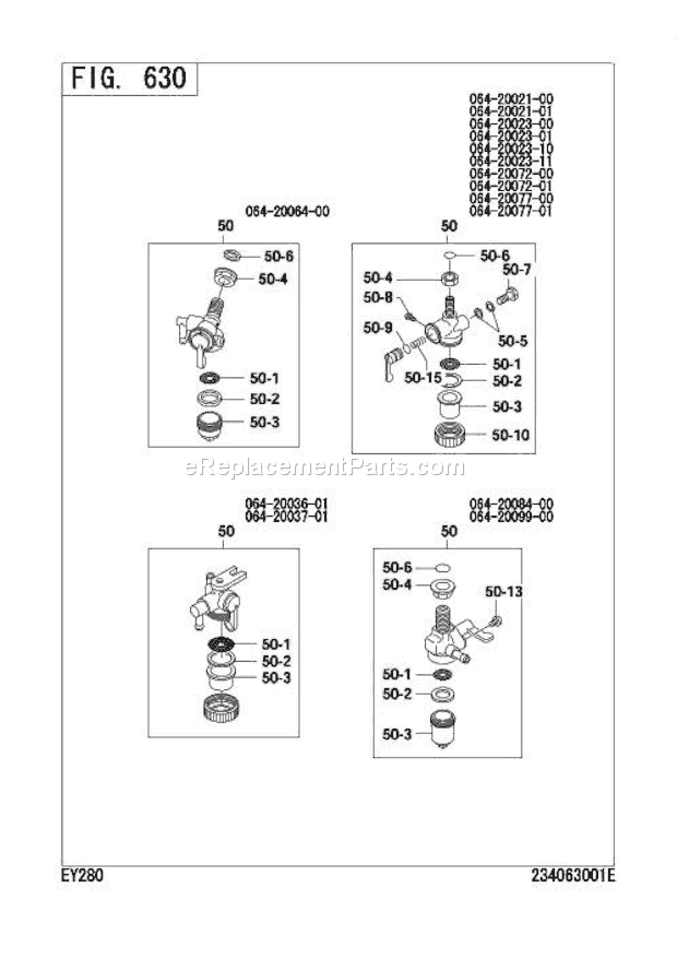 Subaru / Robin EY280YD0040 Engine Fuel Strainer Diagram