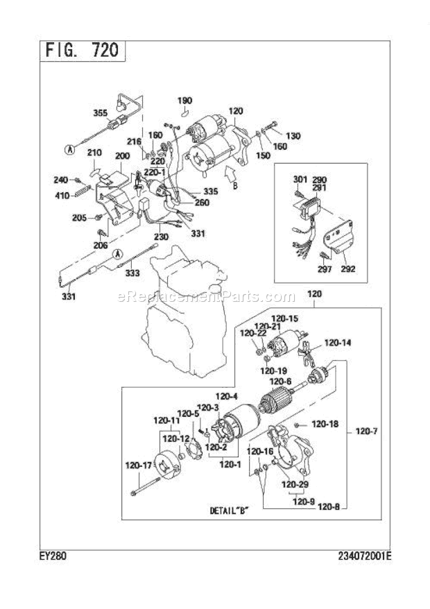 Subaru / Robin EY280YD0710 Engine Starter Motor Diagram