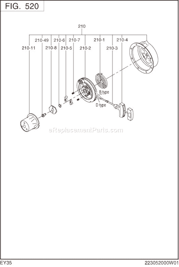 Subaru / Robin EY350BB7042 Engine Page H Diagram