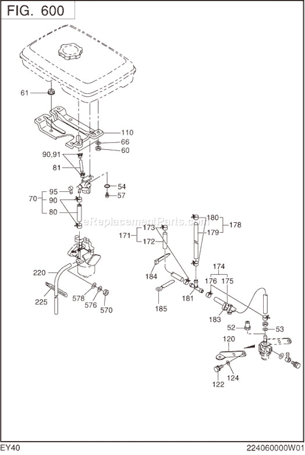 Subaru / Robin EY400BS7790 Engine Fuel Lubricant Diagram
