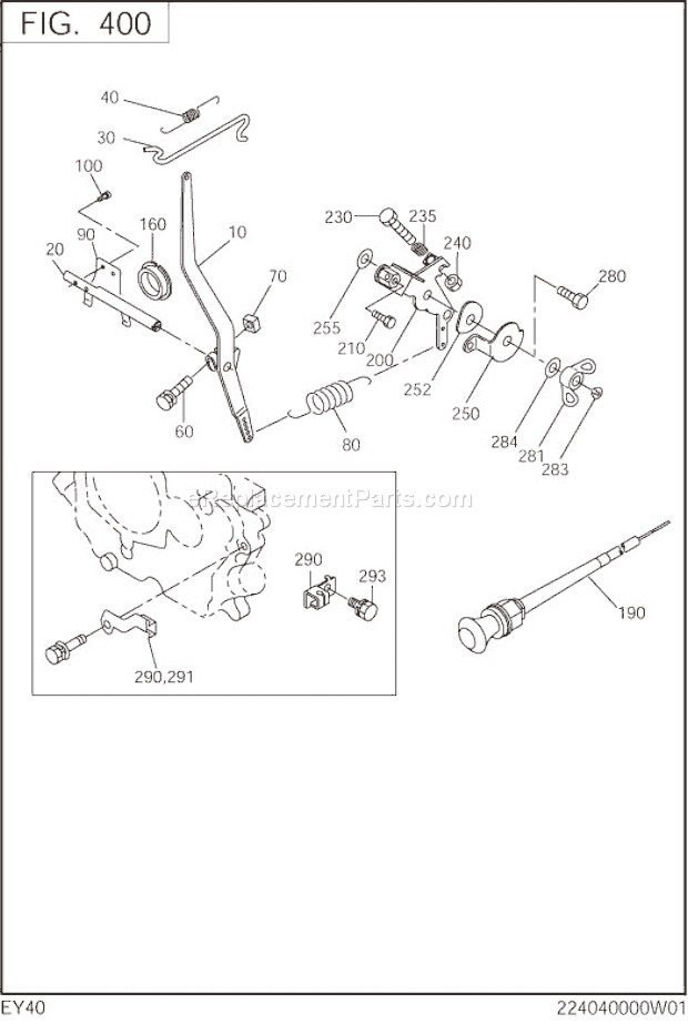 Subaru / Robin EY400DD2140 Engine Governor,Operation Diagram