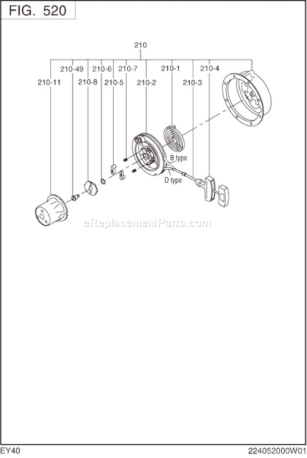 Subaru / Robin EY400DS8710 Engine Page H Diagram
