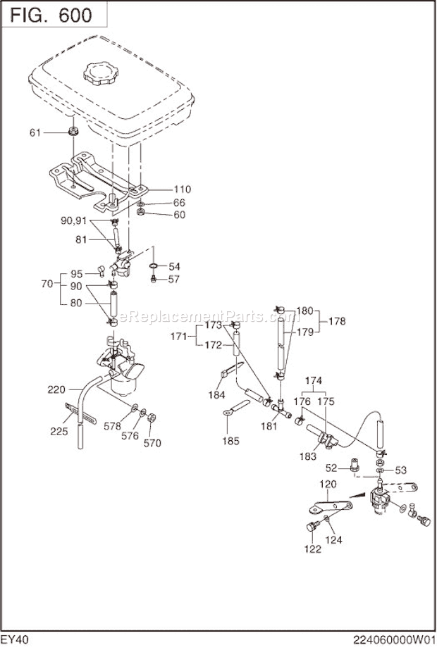 Subaru / Robin EY400DS8750 Engine Fuel Lubricant Diagram