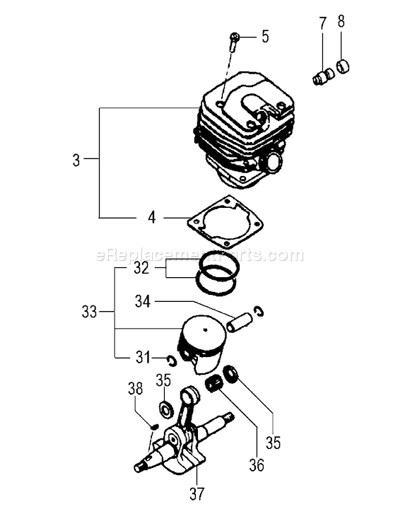 Tanaka ECV-5601 Chainsaw Page E Diagram