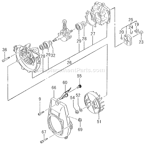 Tanaka PF-4210 Utility / Scooter Engine Page B Diagram