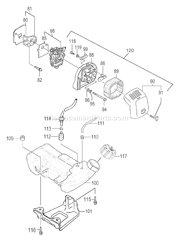 Tanaka TBC-260PF Grass Trimmer Page H Diagram