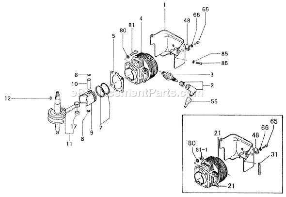 Tanaka TOB-300 3HP Outboard Motor Page C Diagram