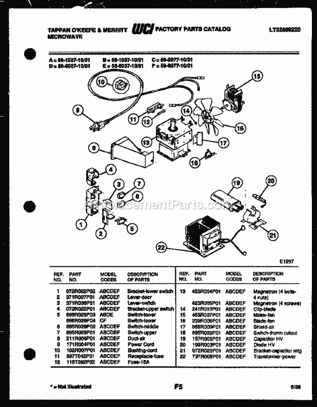 Tappan 30-2228-23-01 Gas Range - Gas - Lt32488720 Door Parts Diagram