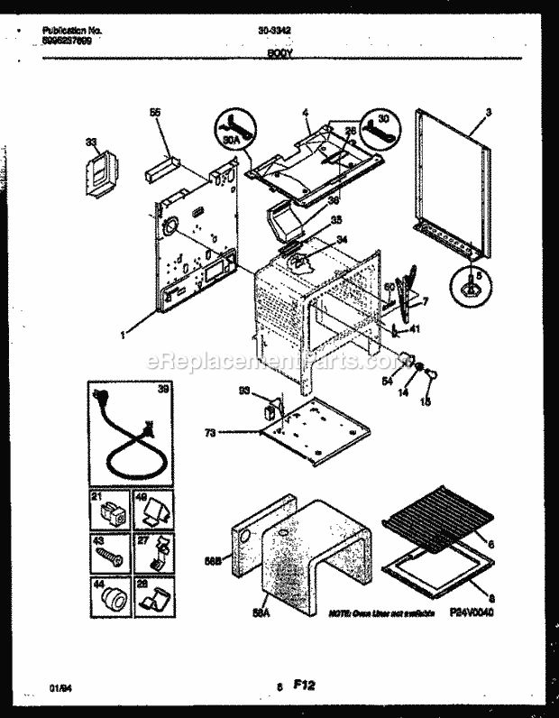 Tappan 30-3342-00-02 Gas Range - Gas - 5995237699 Body Parts Diagram