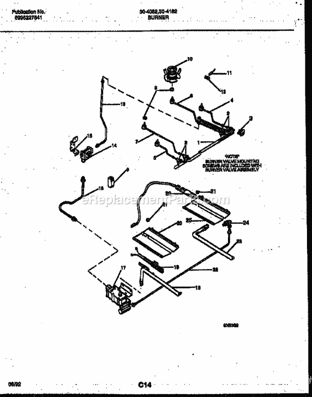 Tappan 30-4182-23-02 Gas Range - Gas - 5995227641 Burner Parts Diagram