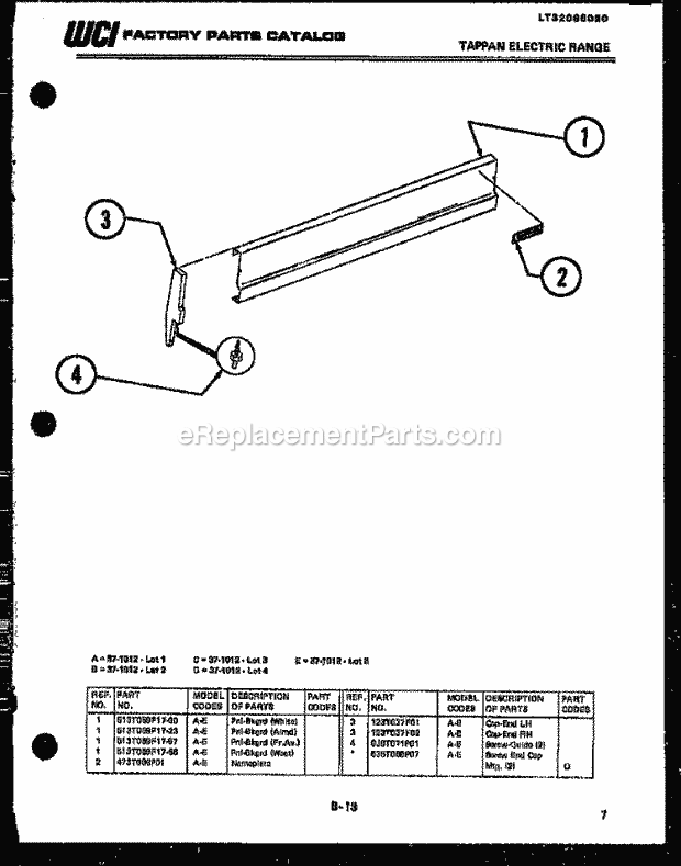 Tappan 37-1015-00-01 Freestanding, Electric Electric Range - Lt32086020 Page B Diagram